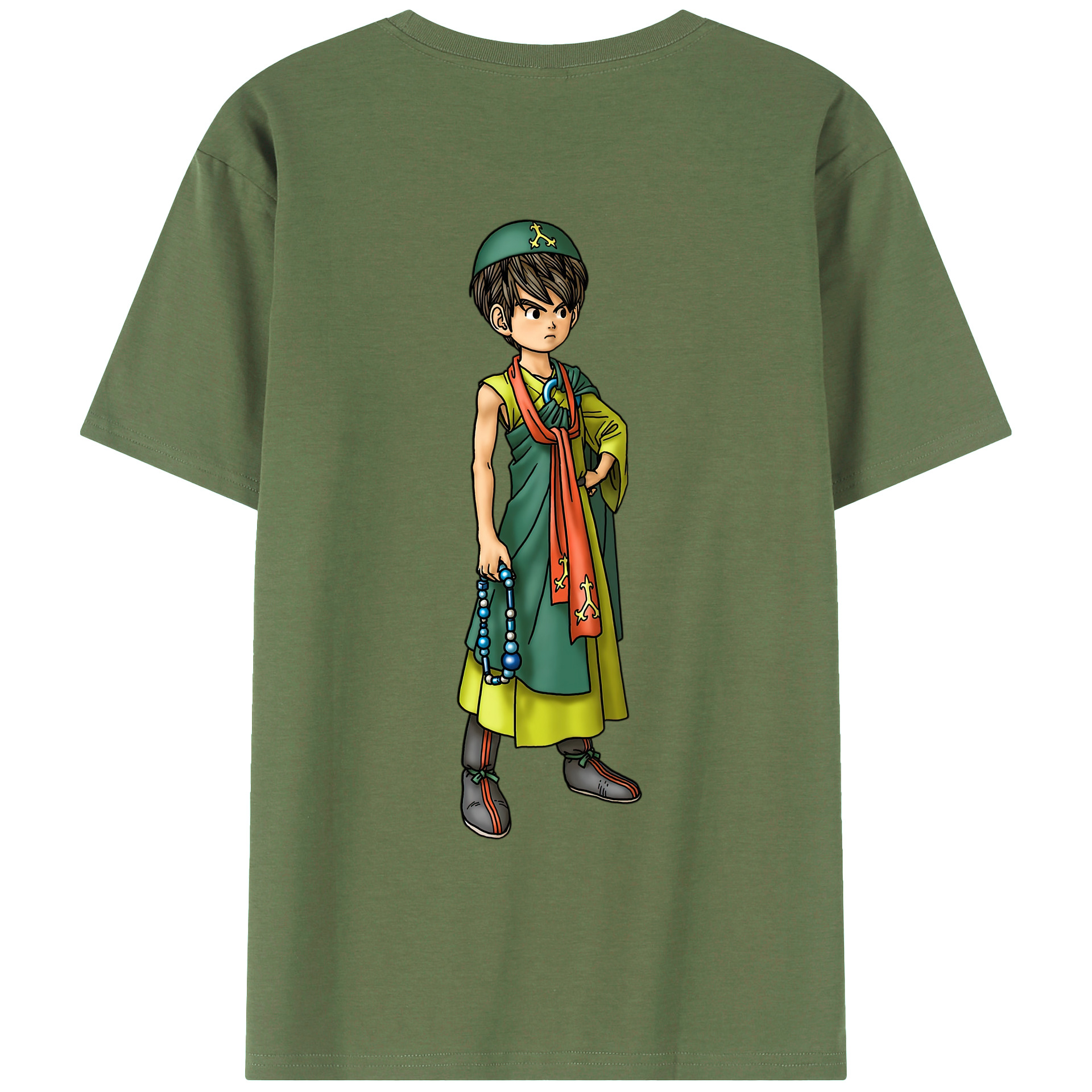 （画像用） ドラゴンクエスト Doragon Kuesuto Dragon Quest 綿100％ メンズ半袖Tシャツ（バックプリント） 通気性